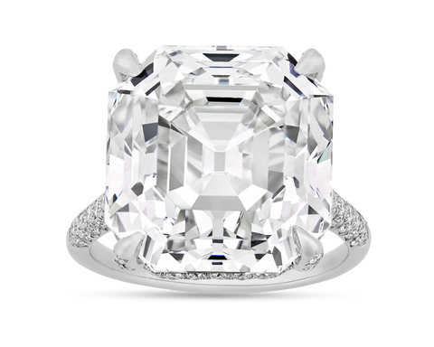 White Diamond Swirl Design Ring, 3.70 carats