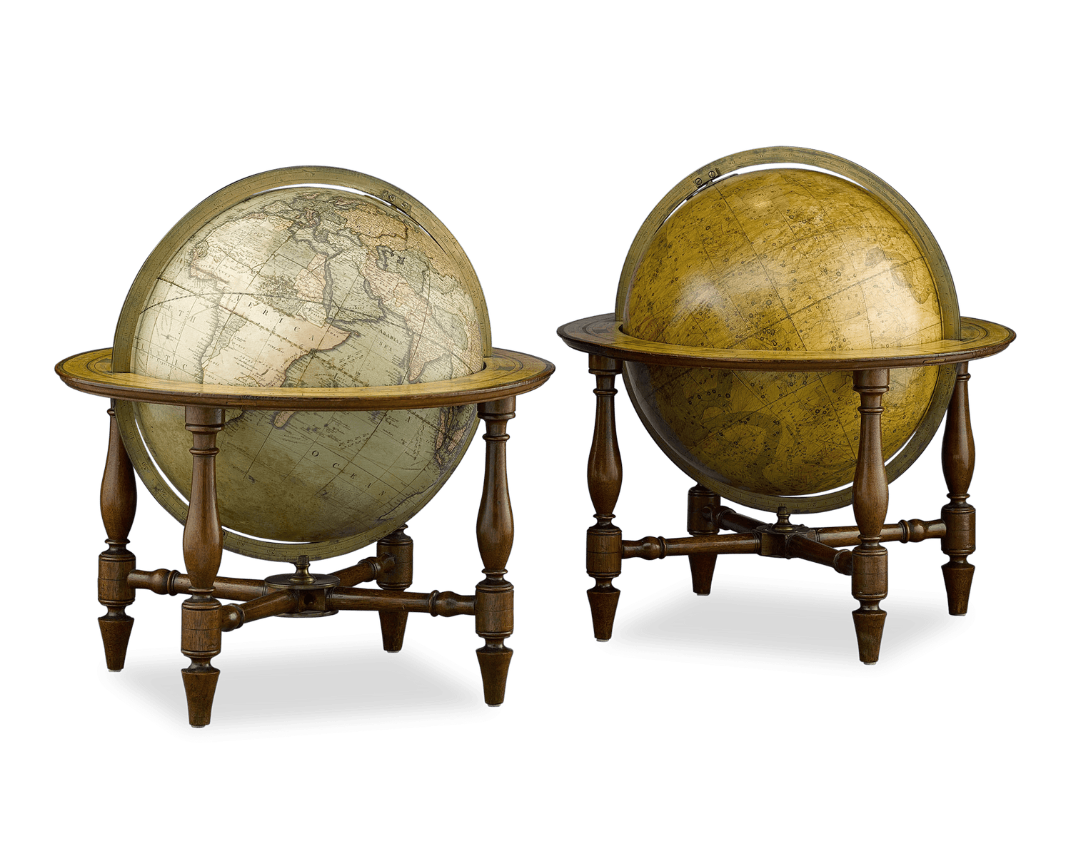 This excellent pair of Regency table globes was crafted by the celebrated  J. & W. Cary of London