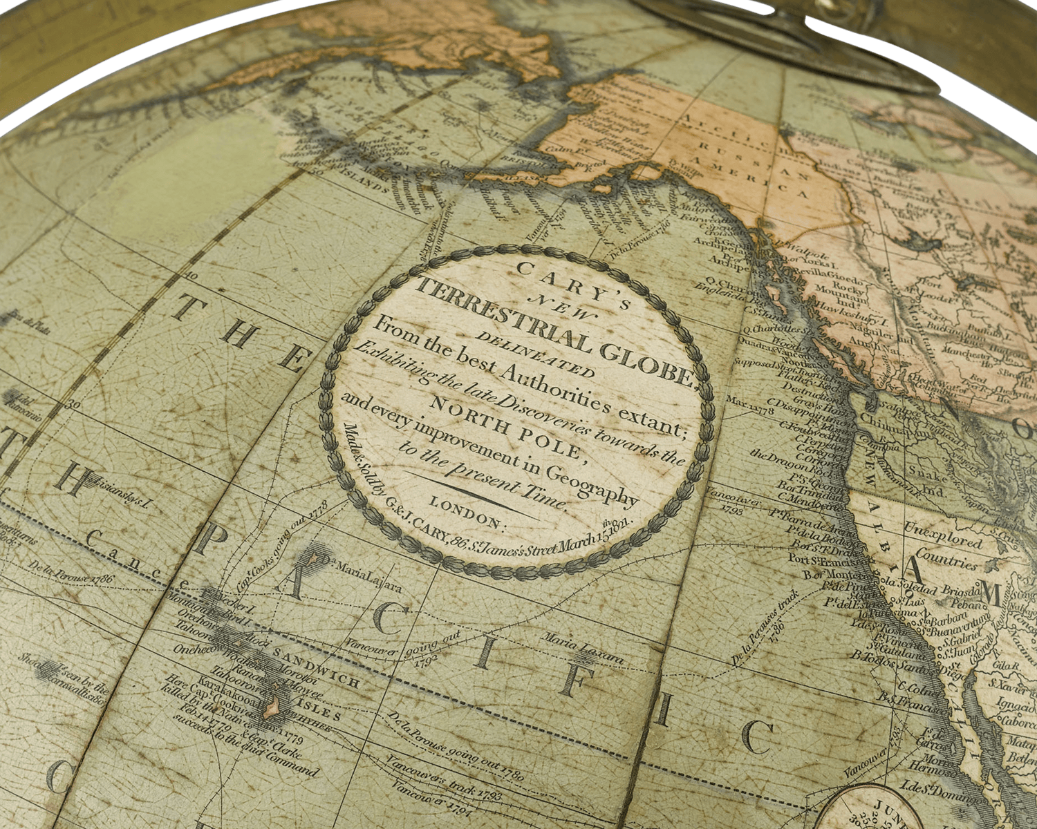Each globe features a cartouche declaring their accuracy and date