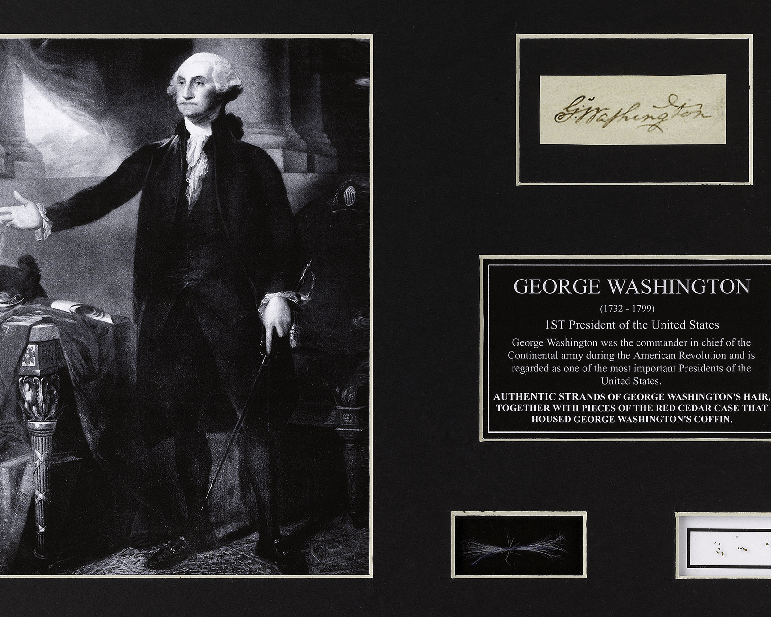 George Washington's Hair and Funerary Case Shavings