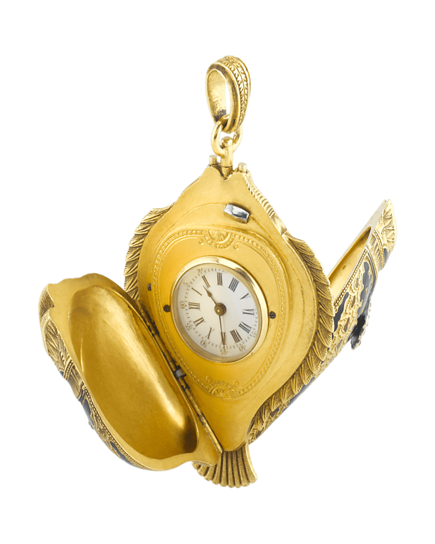 Diamond and Enamel Sunfish Lapel Watch