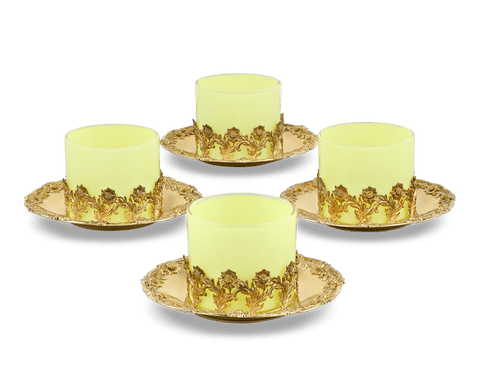 Royal Tiffany & Co. Chrysanthemum Silver-Gilt and Glass Ramekins