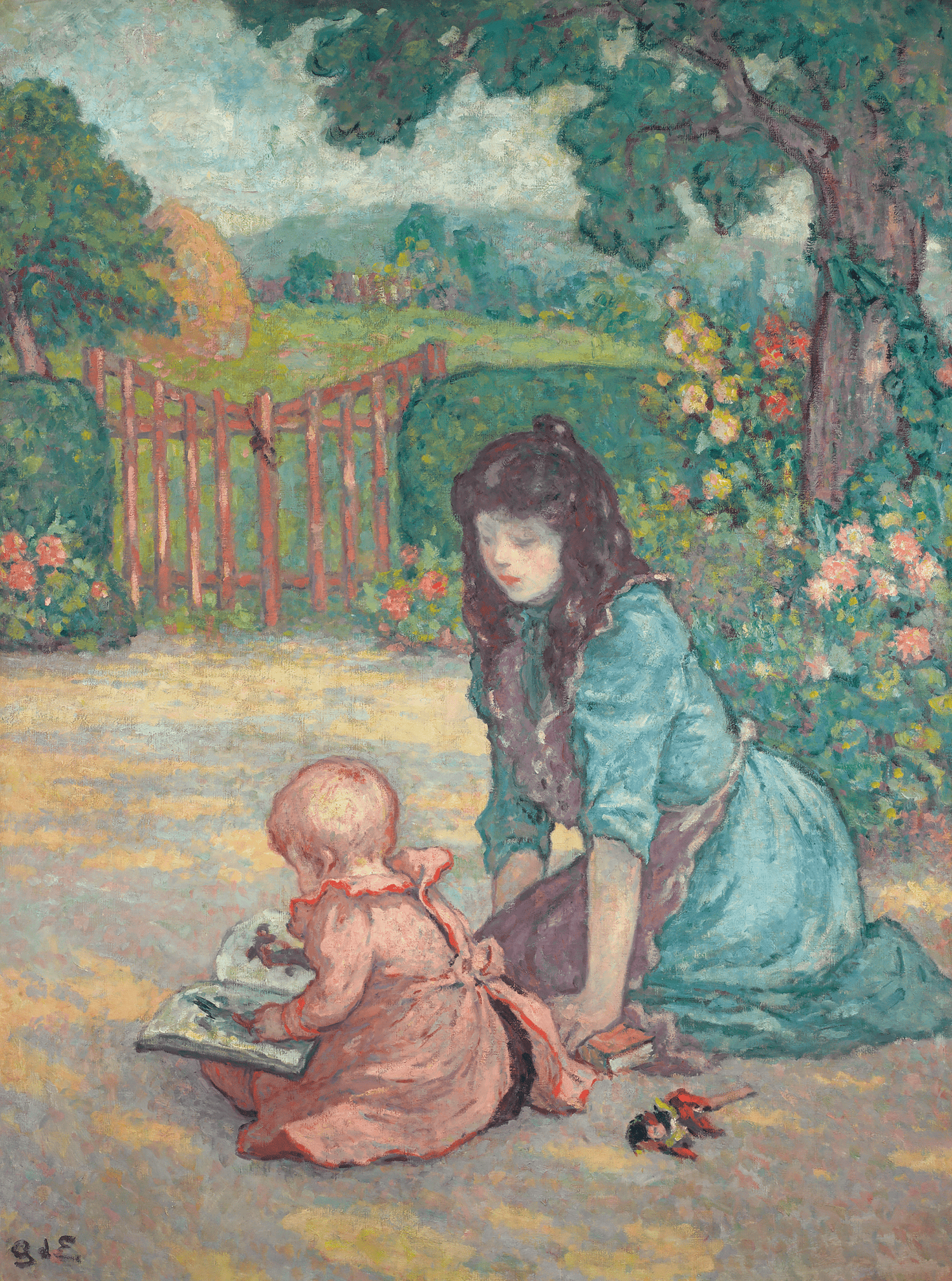 La lecture au jardin by Georges d'Espagnat
