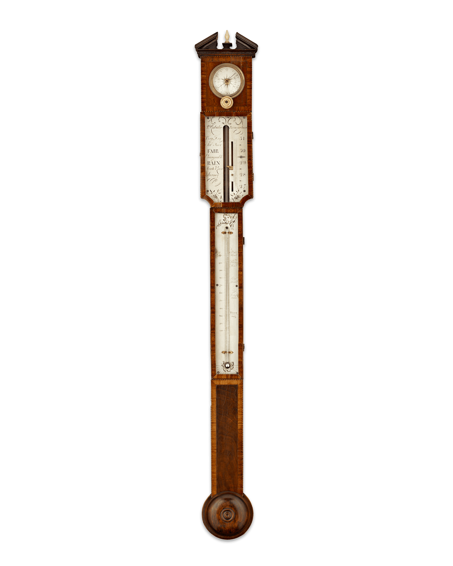 English Stick Barometer and Thermometer
