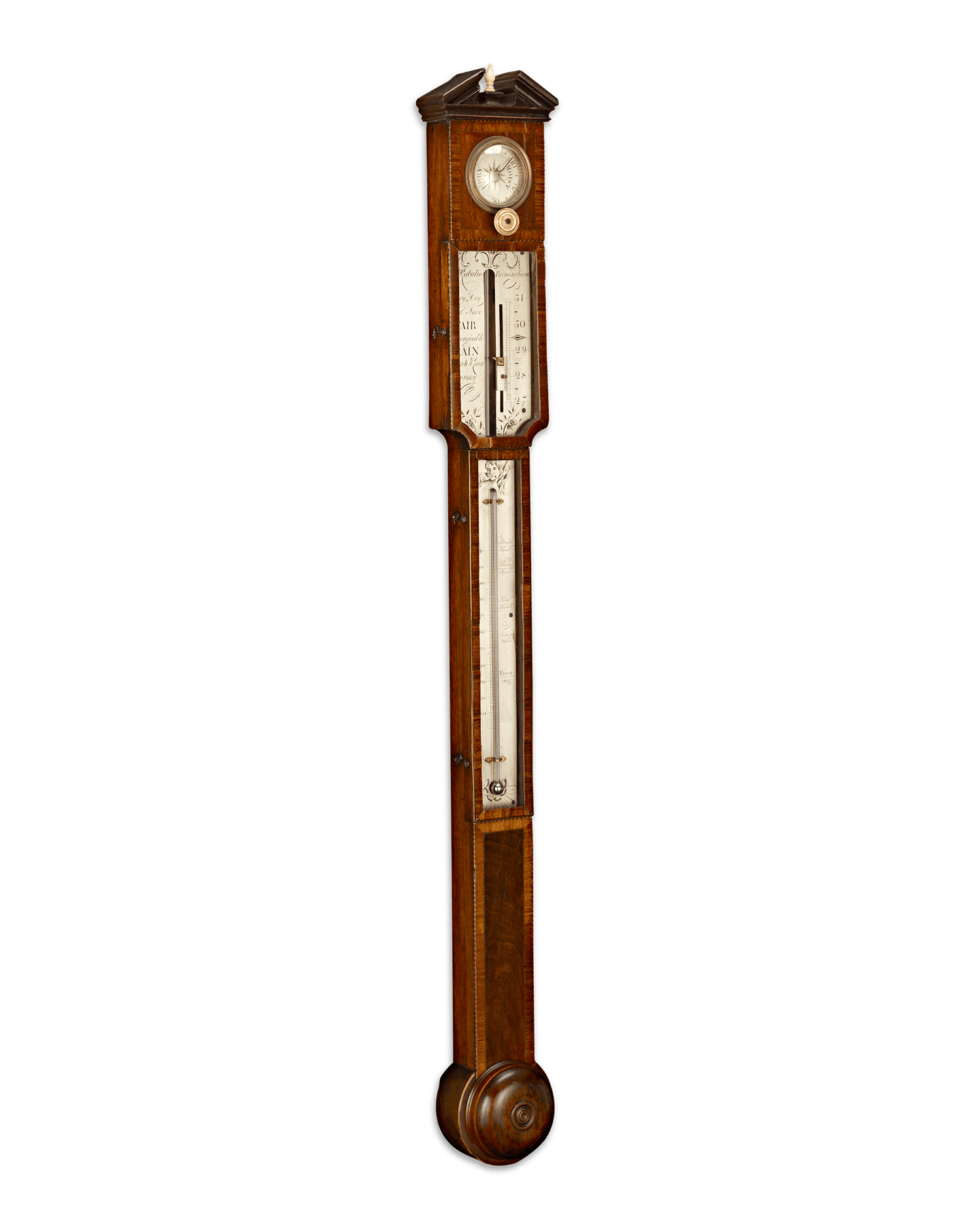 English Stick Barometer and Thermometer