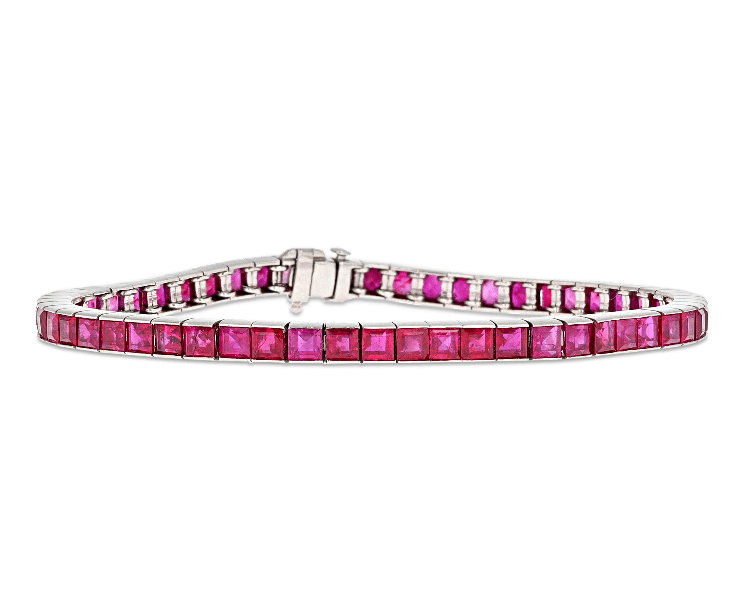 Burma Ruby Line Bracelet, 12.00 Carats