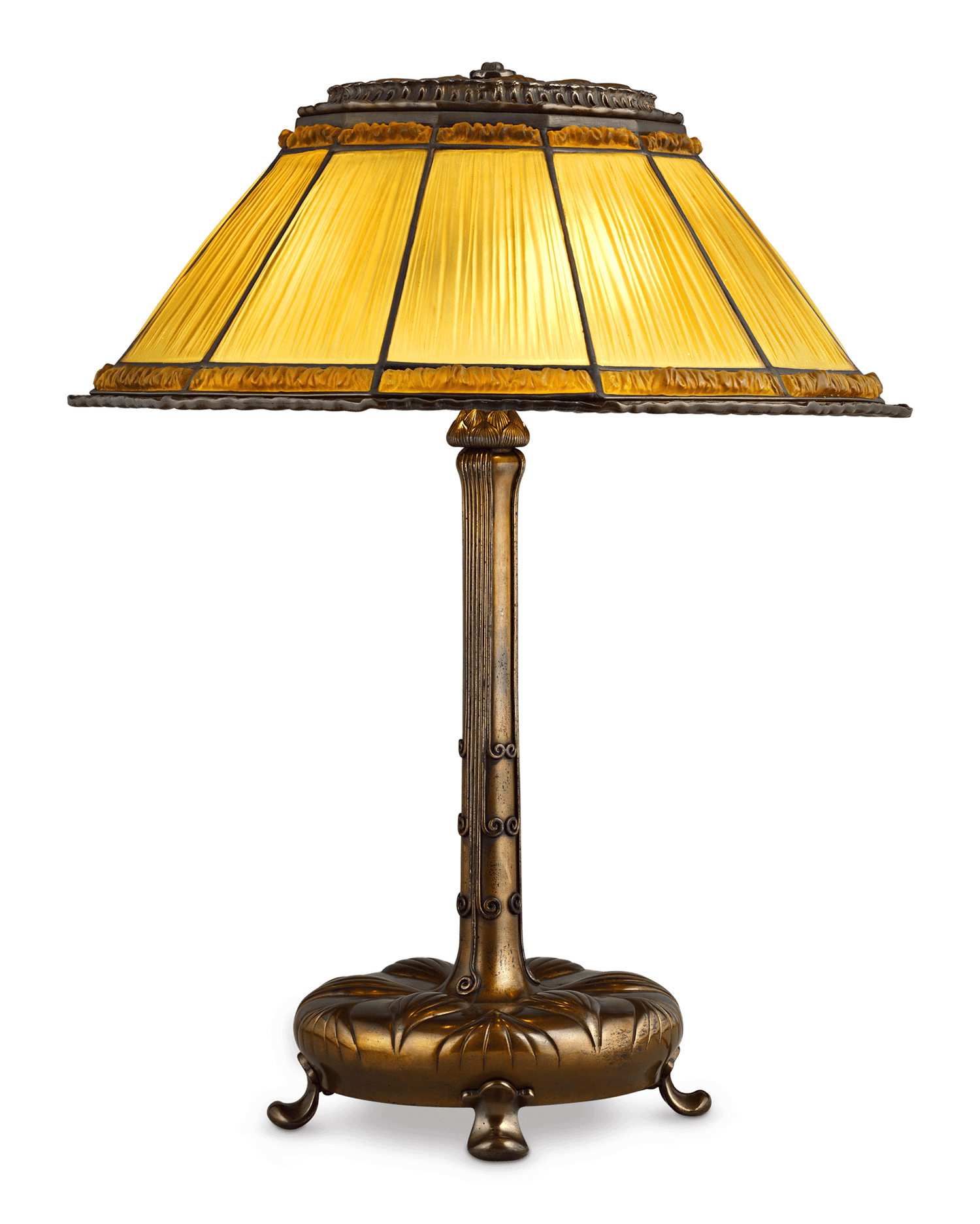 Tiffany Studios Gold Linenfold Lamp