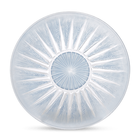 René Lalique Blue Fan Epis Glass Dish