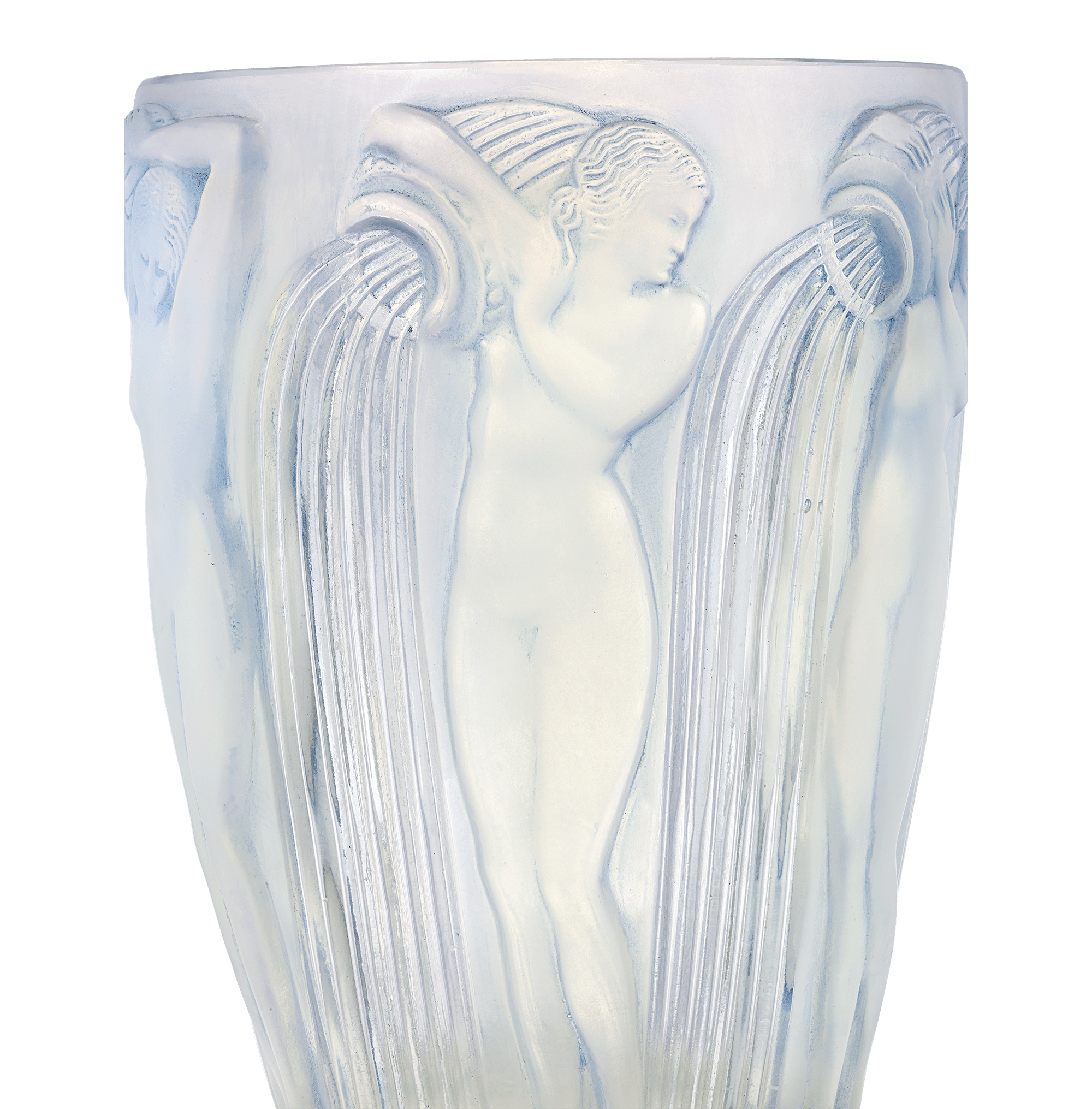 René Lalique Danaides Opalescent and Stained Glass Vase
