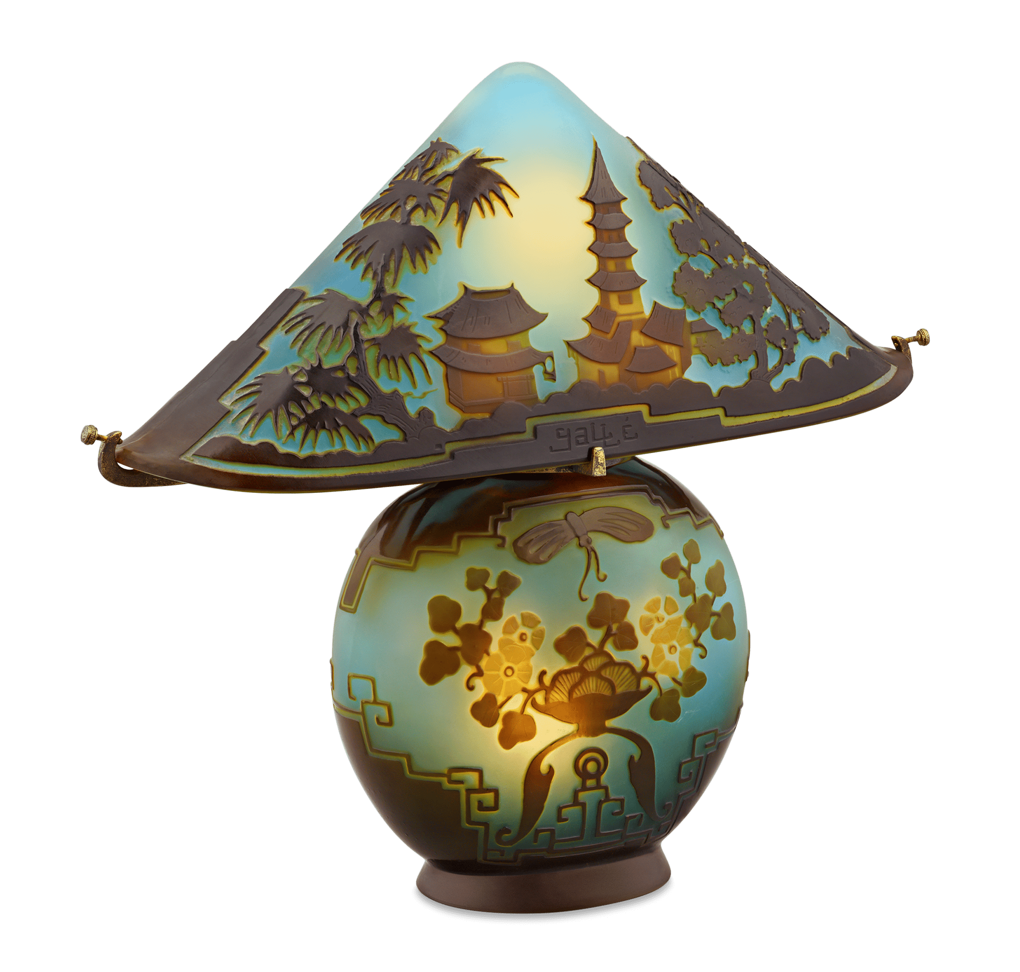 Pagoda Lamp by Émile Gallé