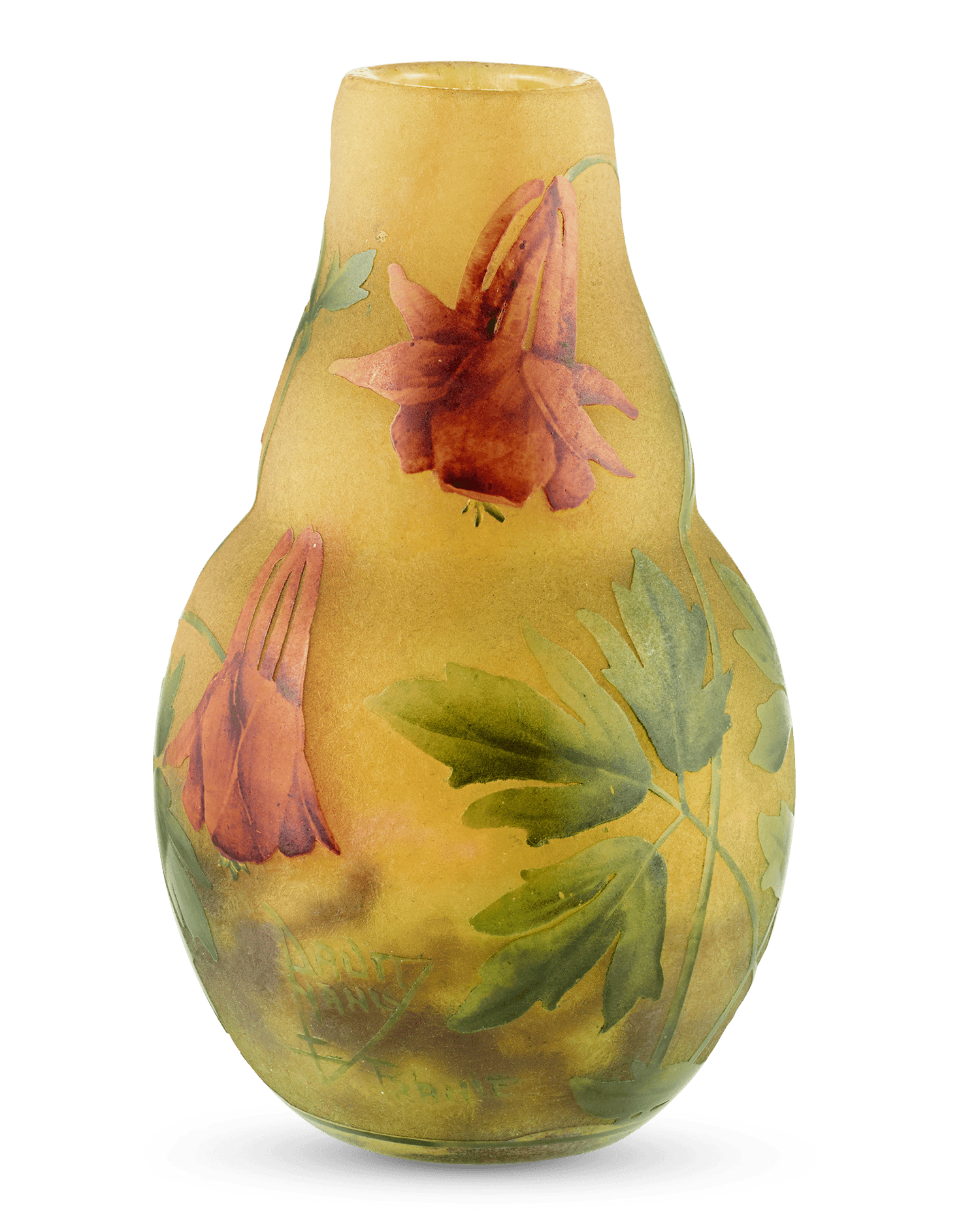 Floral Glass Vase by Daum Nancy