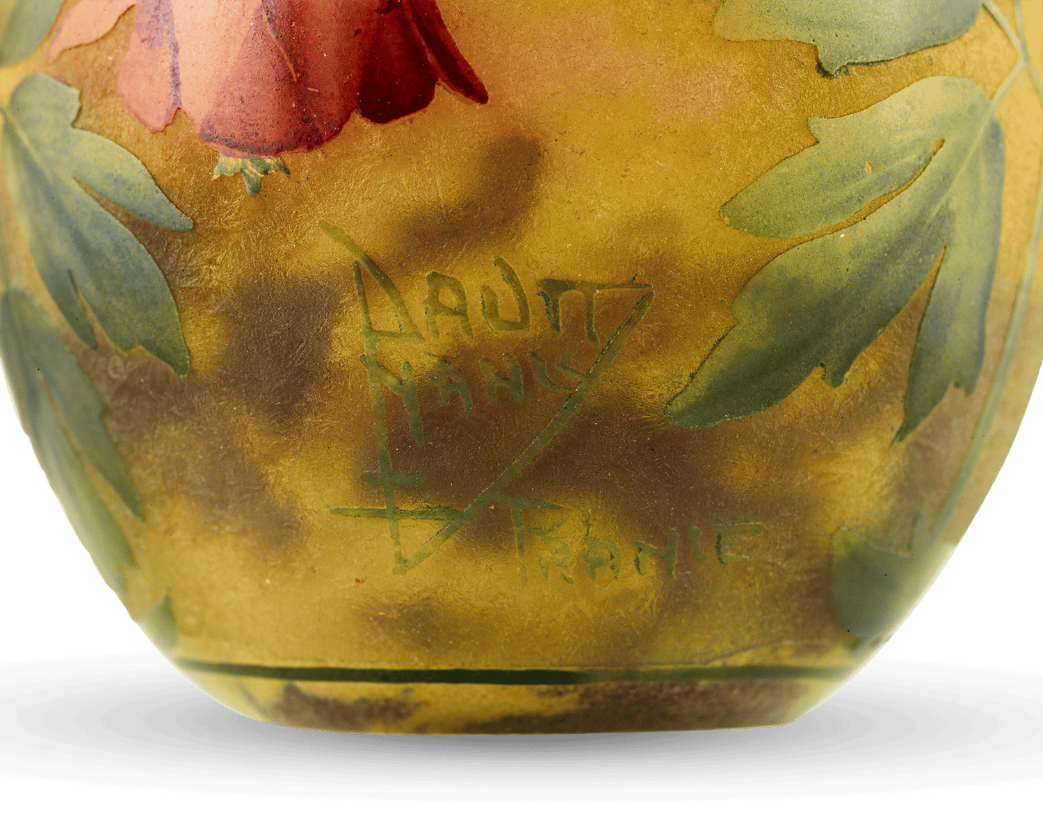 Floral Glass Vase by Daum Nancy