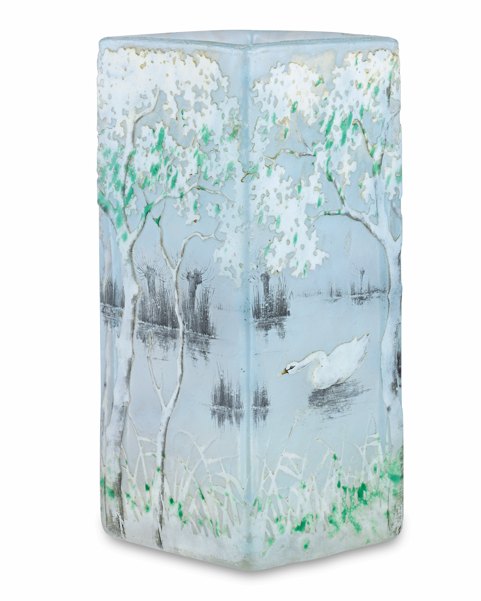 Swan Glass Vase by Daum Nancy