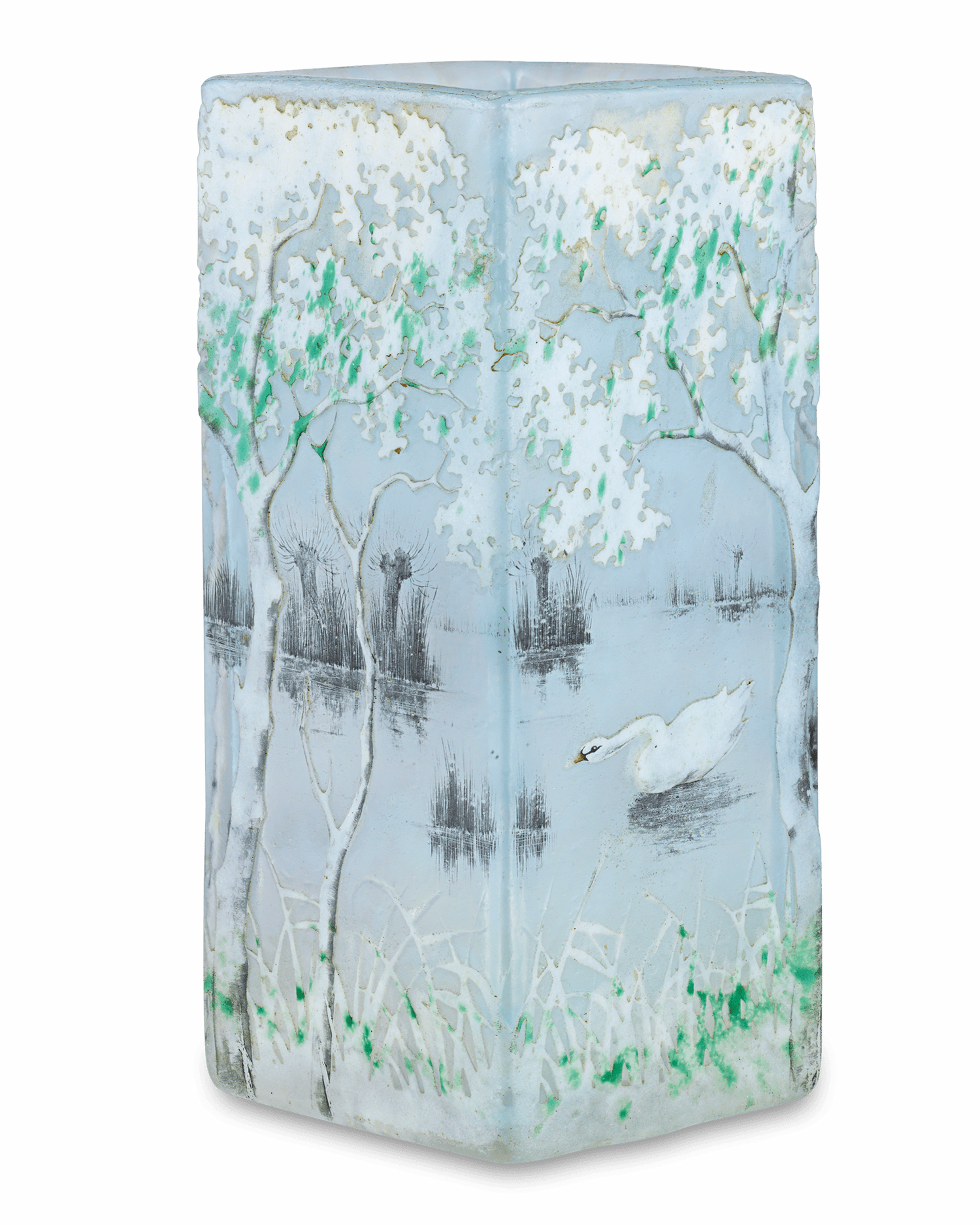 Swan Glass Vase by Daum Nancy