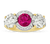 Unheated Burma Ruby and Diamond Ring