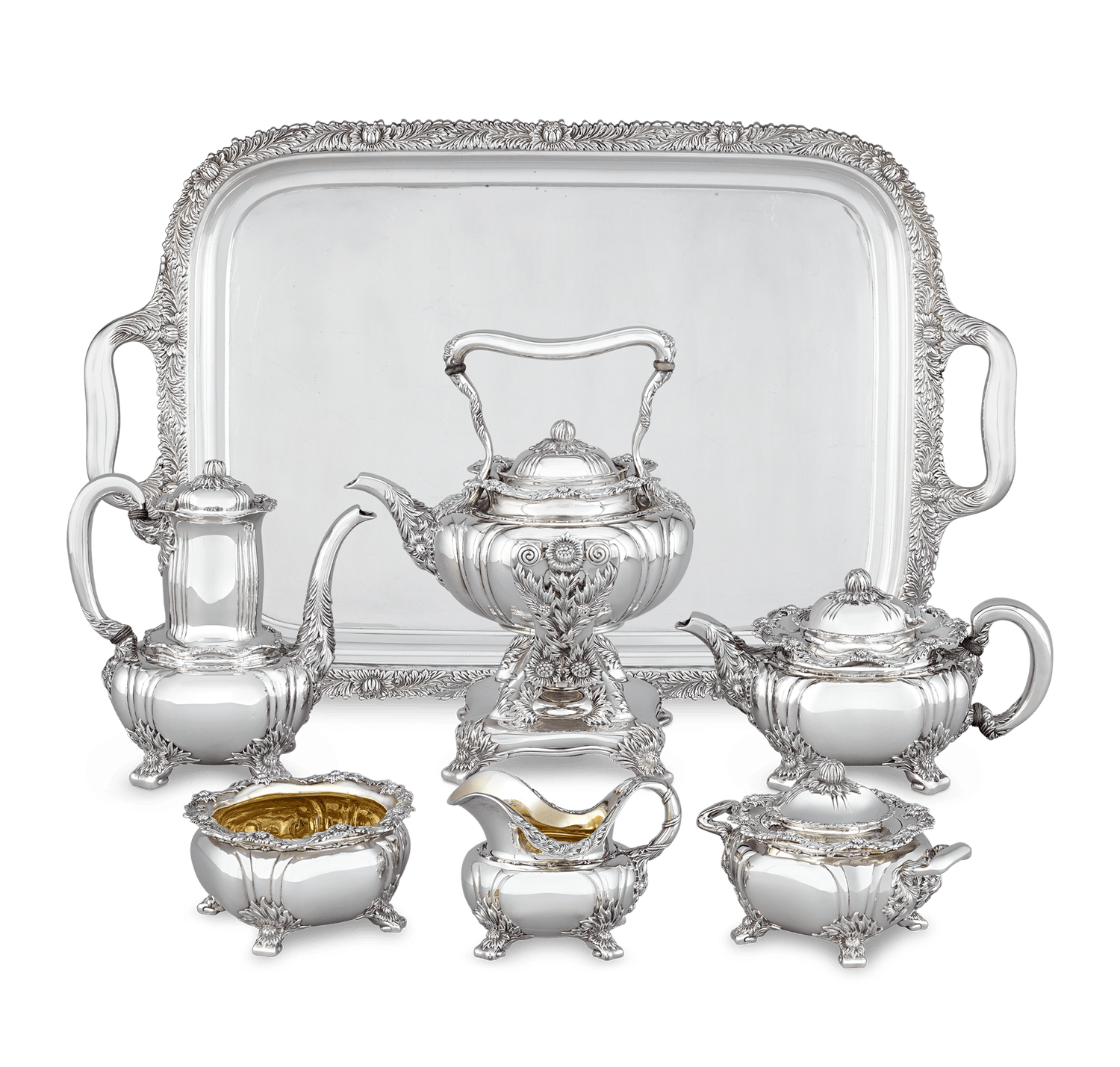 7-Piece Tiffany & Co. Chrysanthemum Tea Set