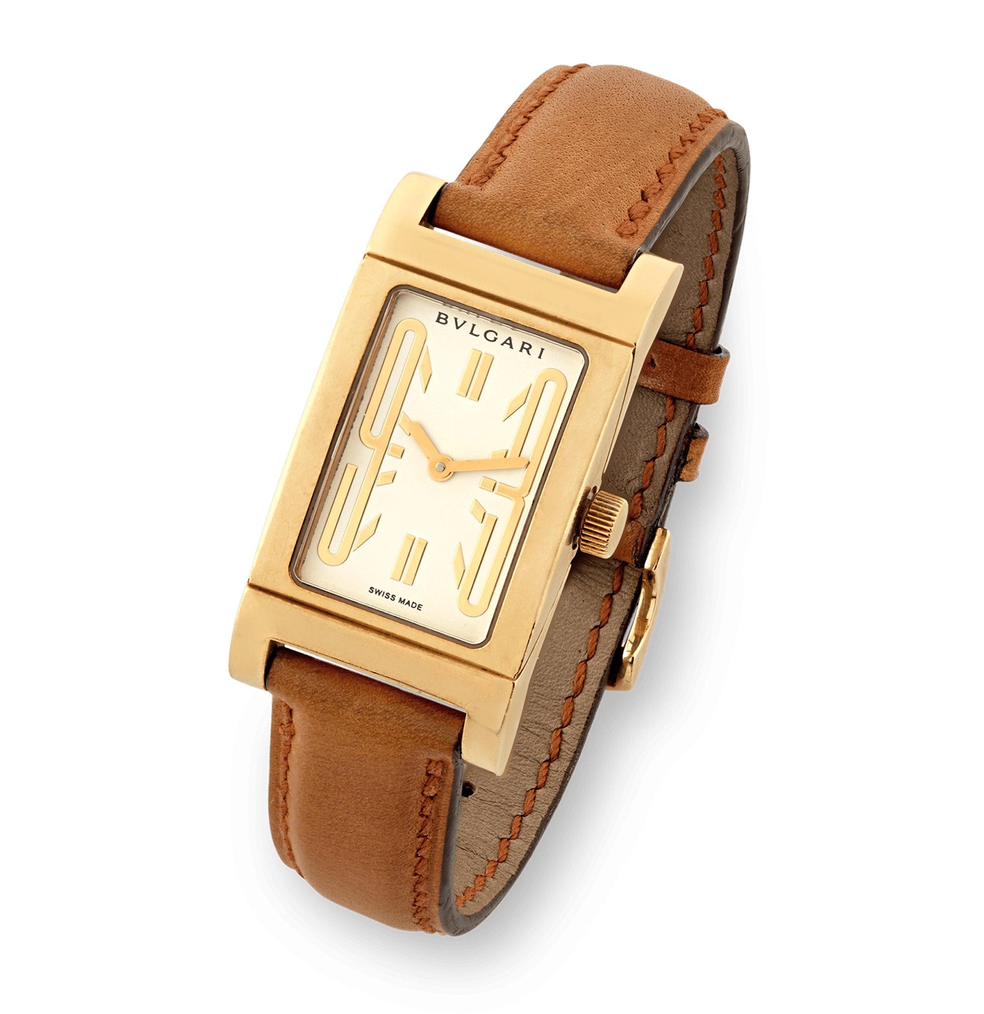 Bulgari Rettangolo 18K Yellow Gold Watch
