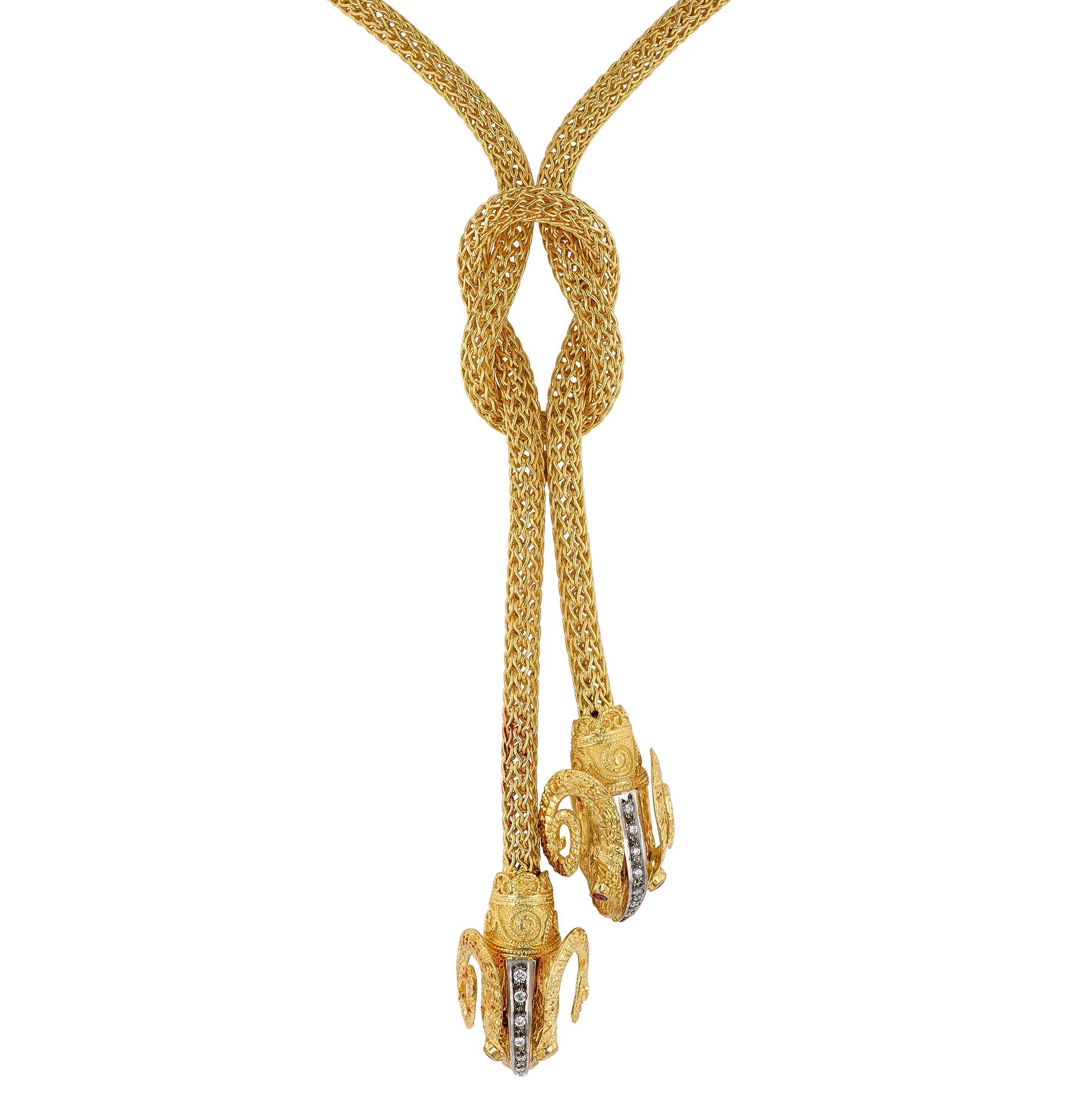Gold and Diamond Rams Necklace
