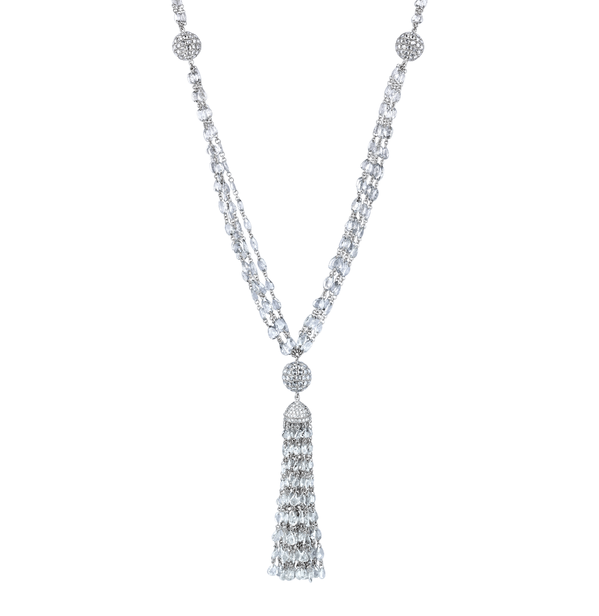 Diamond Tassel Necklace, 53.94 carats