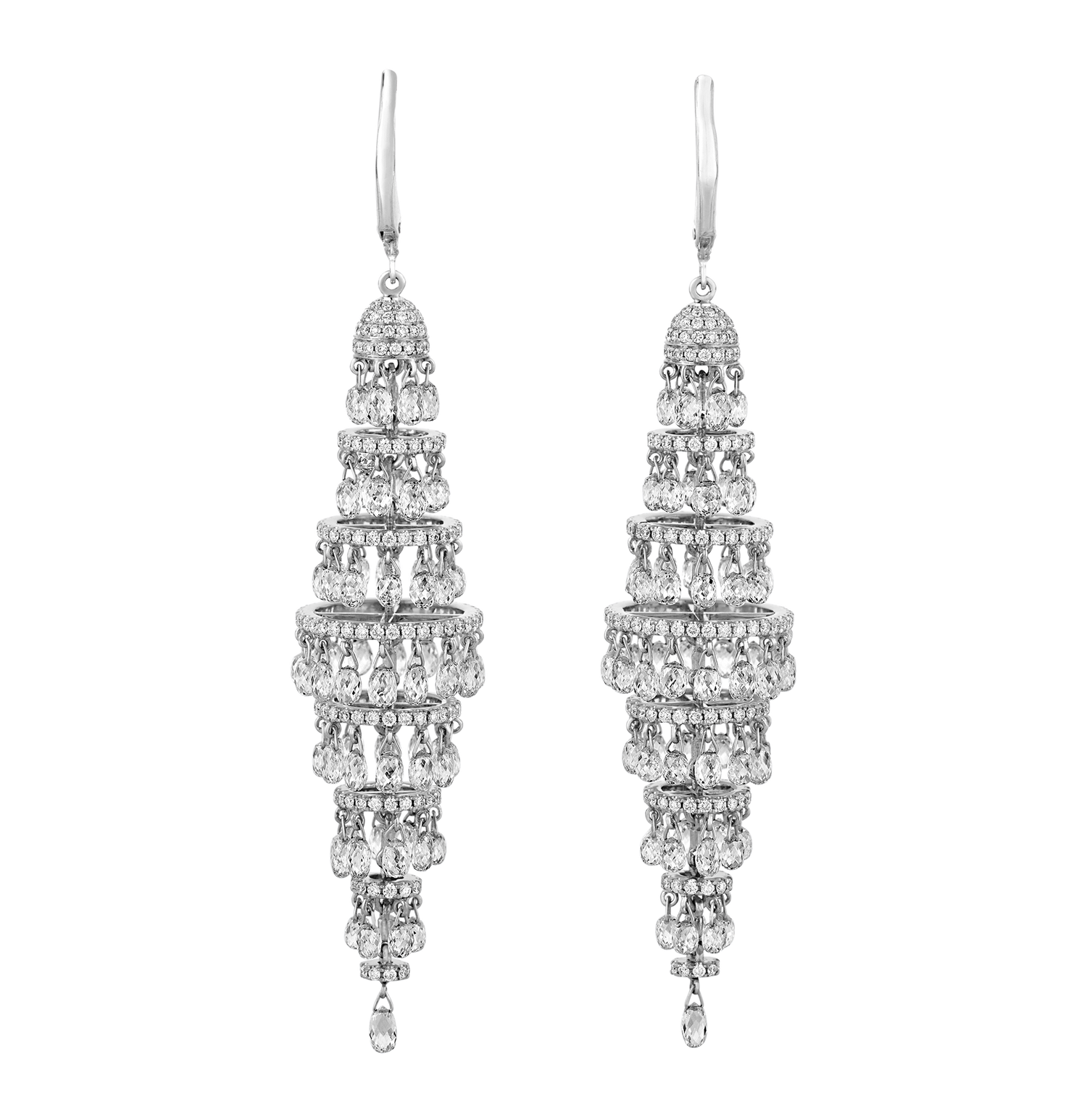 Diamond Chandelier Earrings, 19.83 carats