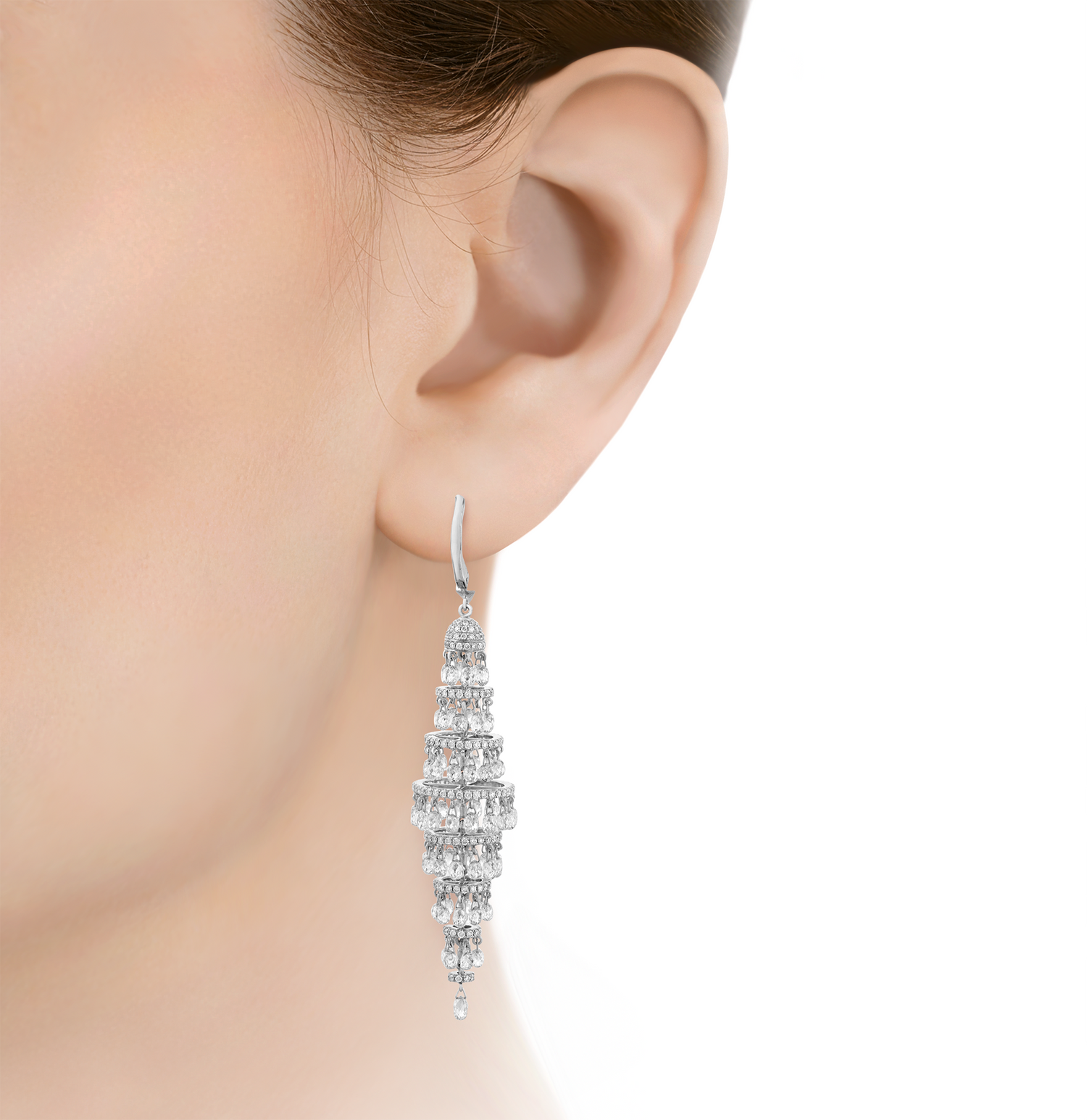 Diamond Chandelier Earrings, 19.83 carats