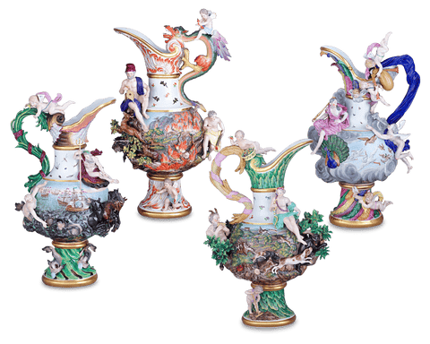 Meissen Four Elements Porcelain Ewers