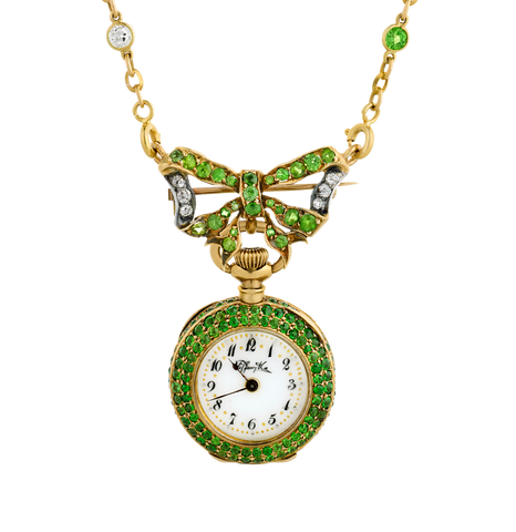 Tiffany & Co. Demantoid Garnet Watch Necklace, 14.25 Carats