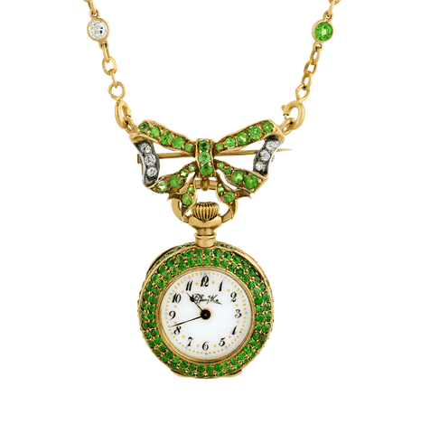Tiffany & Co. Demantoid Garnet Watch Necklace, 14.25 Carats