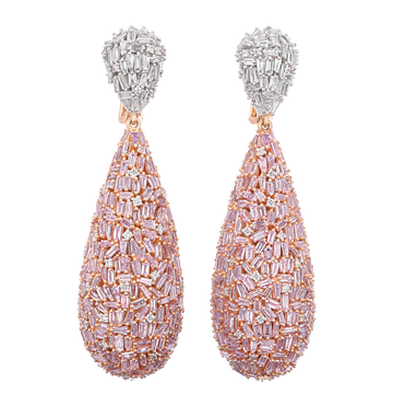 Salavetti Purplish Pink Diamond Earrings, 14.75 Carats
