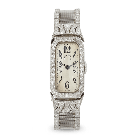 Tiffany & Co. and Oscar Heyman Art Deco Diamond Wristwatch