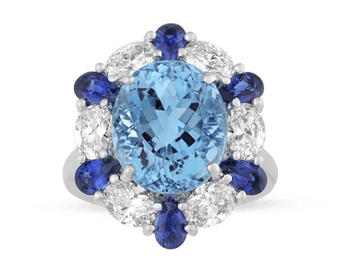 Oscar Heyman Aquamarine Ring, 6.39 Carats