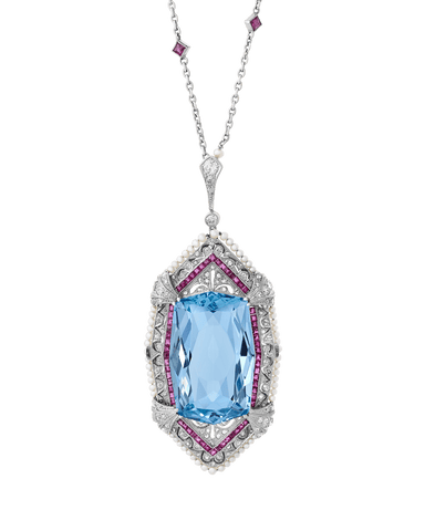 Tiffany & Co. Aquamarine Pendant Necklace, 40.00 carats