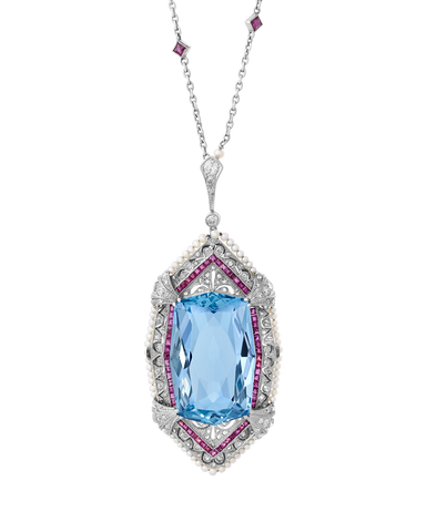 Tiffany & Co. Aquamarine Pendant Necklace, 40.00 carats