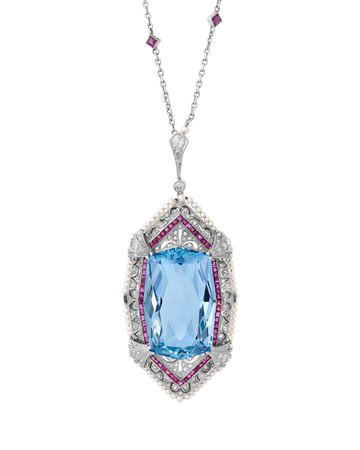 Tiffany & Co. Aquamarine Pendant Necklace, 40.00 carats