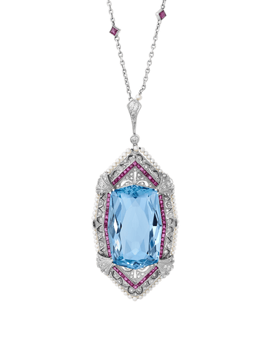 Tiffany & Co. Aquamarine Pendant Necklace, 40.00 carats