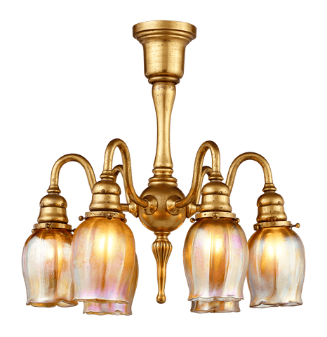 Tiffany Studios Six-Light Favrile Chandelier