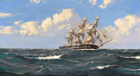 The Atlantic Packet Albion of the Black Ball Line by Montague Dawson