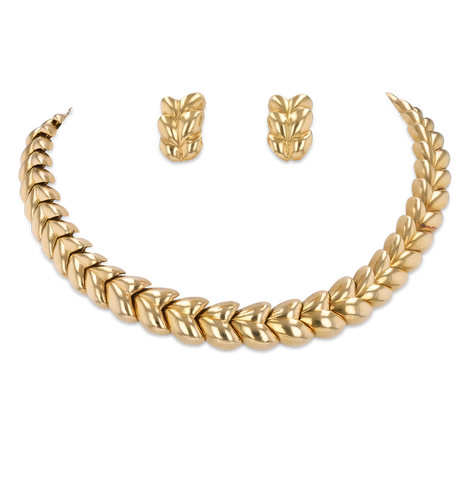 Tiffany & Co. Gold Necklace and Earring Suite