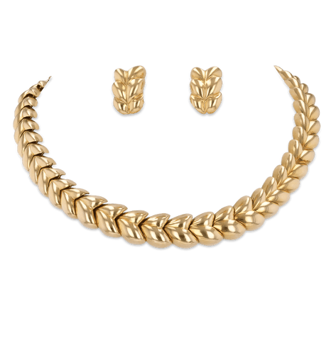 Tiffany & Co. Gold Necklace and Earring Suite