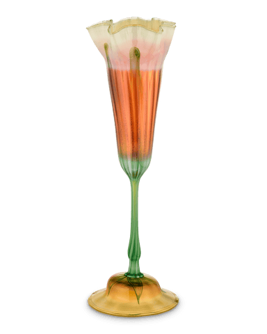 Tiffany Studios Ruffled Rim Floriform Glass Vase