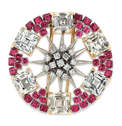 Tiffany & Co. Sapphire and Ruby Brooch