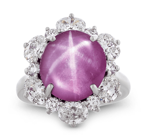 Oscar Heyman Untreated Ceylon Star Ruby Ring, 8.57 Carats