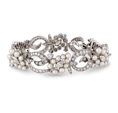 Tiffany & Co. Pearl and Diamond Bracelet