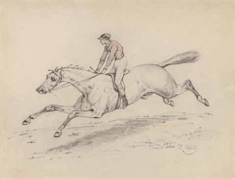 Cheval en course by Claude Monet