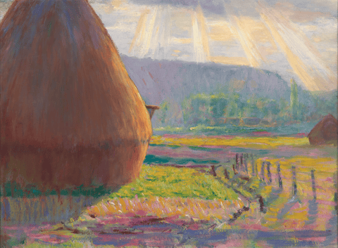 Grainstacks in the Plains of Ajoux, Giverny by Theodore Earl Butler