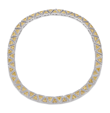 Krieger Yellow and White Diamond Necklace