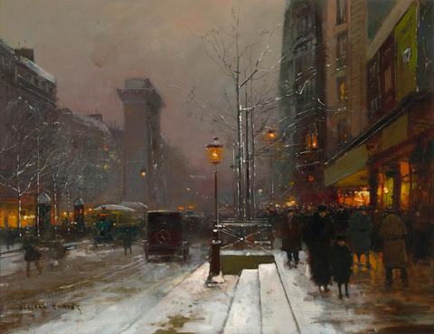 Paris la nuit, Porte Saint Denis by Edouard Léon Cortès