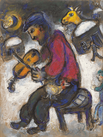 Violoniste au coq by Marc Chagall