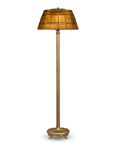 Tiffany Studios Amber Linenfold Floor Lamp