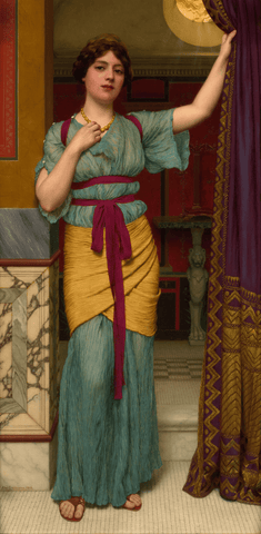 A Pompeian Lady in Blue by John William Godward